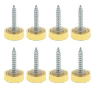 Spegelskruvar Dekorativa Skyddskåpa Spikfästen, Polerad Mässing Guld, 14mm 8st