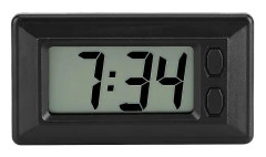 Ultratunn elektronisk klocka med självhäftande dyna LCD digital datum och tidskalendervisning för hemmakontorets bilinstrumentpanel hem, 77x42,4x17,7 mm