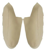 För 2009-2014 Mikrofiber Läder Bil Interiör 2st Framdörr Armstöd Panelskydd Beige