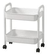 Multi-tier Rullande Utility Cart med handtag Multifunktionell förvaringsvagn Kontorsförvaringshylla