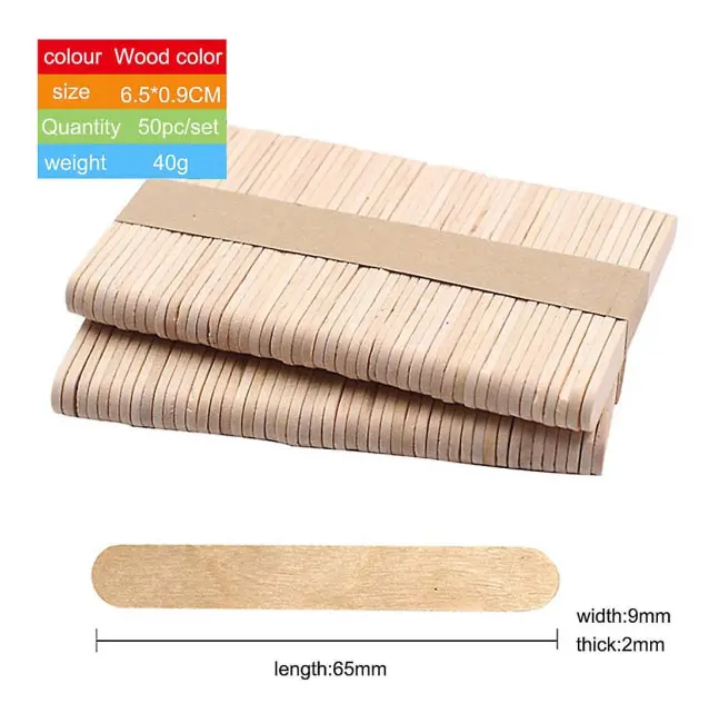 50 st Stickor Glasspinnar Naturträ Popsicle Diy Sticks