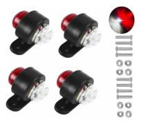 4-pack LED-sidomarkeringsljus, 12-24V vitt rött, dubbelsidig varning