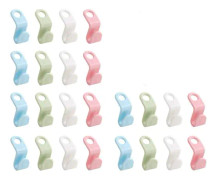 24 st klädhängarkoppling, krokförlängningsklämma, väggmontering, hängande krok, klädhängarkoppling, arrangör för att förhindra att galgar faller (4 färger)