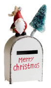 1st jultomtekorthållare Jultomten Ansiktslös Gnome Metallförvaringslåda för souvenirpresentkort - Minibrevlådetillbehör för babys födelsedag Sunmostar