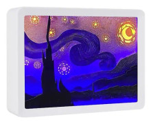 3D skugglåda LED-lampor för rum Stranger Things pappersutskuren ljuslåda 3D papperskulpturer skrivbordslampa DIY födelsedagspresent Van Gogh stjärnhimmel