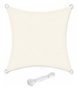 2 x 2 m skuggskydd spännduk HDPE utomhus solskydd andningsbar balkong uteplats trädgård beige