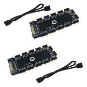 Argb Hub, CTRICALVER 1 till 11 portar ARGB HUB 5V 3Pin RGB Splitter Hub med SATA/IDE-port (2 st)