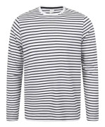 Skinni Fit Unisex långärmad randig T-shirt M Vit/Oxford Na Vit/Oxford Navy M