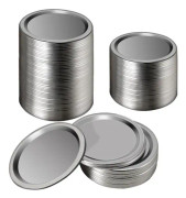 100 st Bred mun 86 Mm Mason Jar konserveringslock, återanvändbara läckagesäkra Silverlock av delad typ med Si