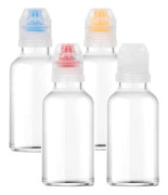 Kryddflaska, 4-pack minikryddflaskor återanvändbar plastflaska med flipplock resebehållare för sirap, ketchup