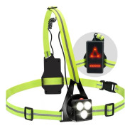 Löpljus, USB-uppladdningsbart LED-löpljus, 120° justerbar bröstlampa, 500 Lu