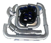 Aluminium Intercooler Rör, Turbo Boost, Svart Slang Ingår