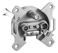 goobay 3-way antenna-wall-socket - Antenna socket - väggmontering - 10 dBi