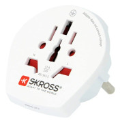 Skross reseadapter EMEA/US/UK till EU, ojordad, 220-250V max 16A, vit