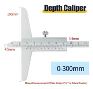 Depth Gauge Vernier Caliper Metal Calipers Woodworking Tools Caliber Measuring Tool Steel Gauges Depth Measurement 150 200 300mm