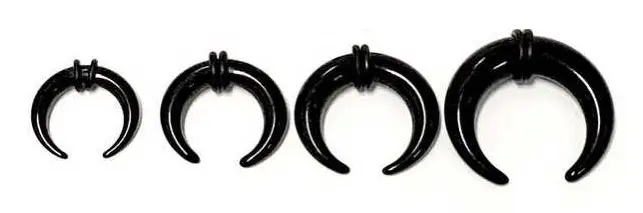 C-formad böjda taper / töjningar av akryl, 4mm-8mm, 4 st