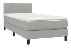 FHE - Resårbädd med madrass Ljusgrå 90x200 cm Tyg - DX3546