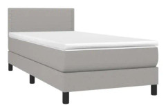 FHE - Resårbädd med madrass Ljusgrå 90x200 cm Tyg - DX3503