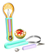 Bollgrävare Set 4 i 1 Rostfritt Stål DIY Fruktverktygssked