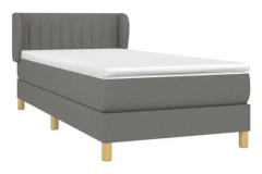 FHE - Resårbädd med madrass Mörkgrå 90x200 cm Tyg - YOSOO - DX2922