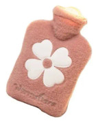 Varmvattenflaska, plysch varmvattenflaska, mini varmvattenflaska, värme varmvattenflaska (Rosa, 1000ml) 1000ml