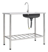FHE - Camping diskbänk Enkel diskho med blandare Rostfritt stål - DX0318