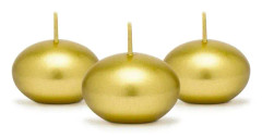 Flytande ljusskiva, metallic, guld, 4cm (1 pkt / 50 st.)