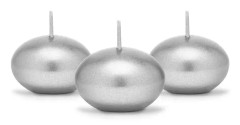 Flytande ljusskiva, metallic, silver, 4cm (1 pkt / 50 st.)