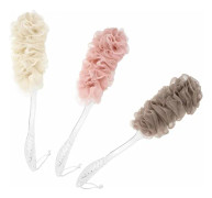 Duschborste, Exfolierande Loofah Långt Handtag Puff Badborste, Ryggskrubb Kroppsskrubb Puff Hårband Mjuk Nätborste Loofah Nät Svamp