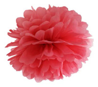Mjukpapper Pompom, röd, 25cm