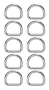 10 ST 316 rostfritt stål D-ring sömlös svetsad hårdvara D spännring surfbräda Kajaktillbehör 6 mm 30x27x6 mm/1.2x1.1x0.2in