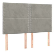 Sänggavlar - YOSOO - Ljusgrå - 72x5x78/88 cm - Sammet