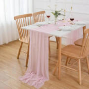 Chiffon bordslöpare - 300 x 70 cm - Rosa