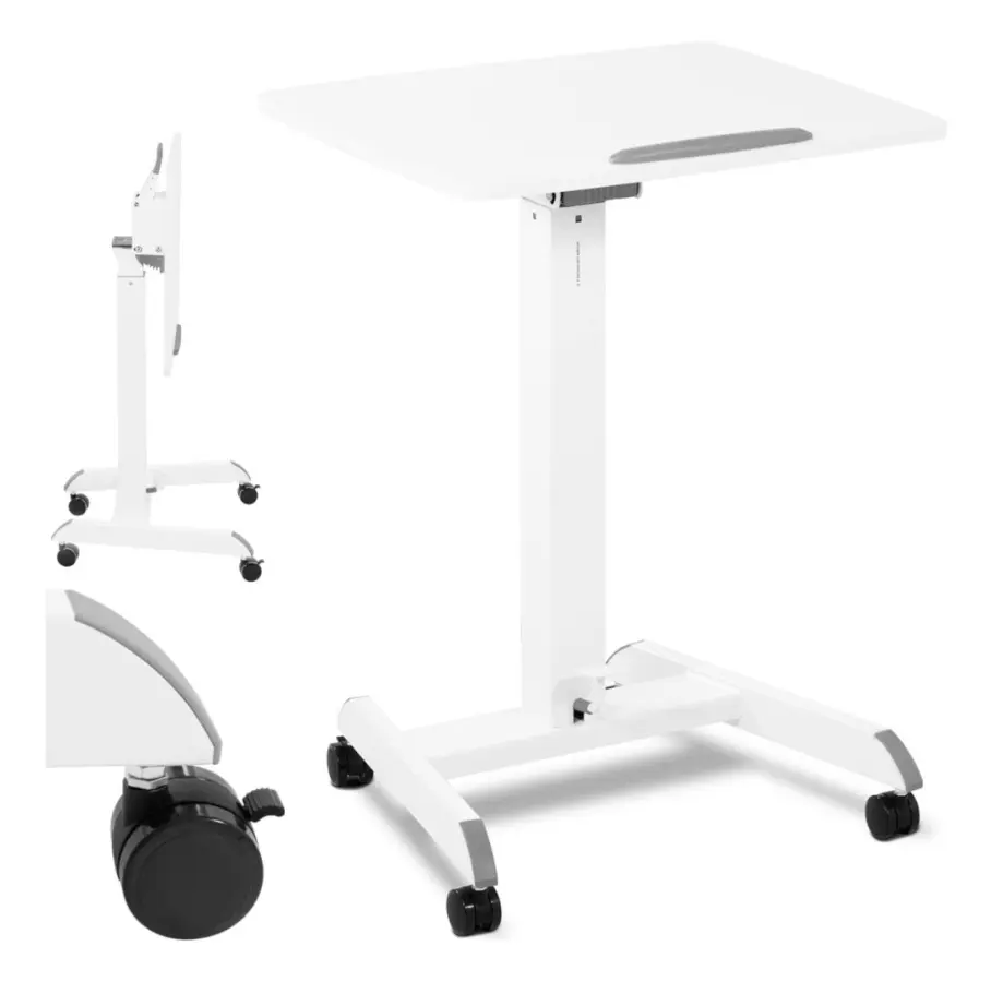 Justerbart fällbart bärbar stativbord på hjul 60 x 52 cm 825 - 1185 mm