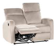 Elektrisk Recliner Soffa 2-sits Beige Sammetsklädsel Modern Design Relax Funktion