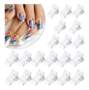 20 st Polygel nagelklämmor genomskinliga gel nagelklämmor nagelklämmor för nagelförlängning snabb nagelbyggarsats