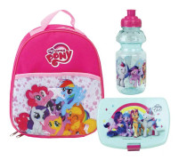 Mängd disk för barn - MY LITTLE PONY - Vattenflaska 350 ml - Isolerad ryggsäck 5L - Mellanmål låda