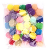 FHE-Craft Pompoms Flerfärgade Pompons, 200 bitar, söta fluffiga bollar, för hantverk, leksaker, sybehör vadderade