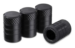 Däckventilhattar, Svart, 4 st/förpackning, Anodiserad aluminium däckventilhattsats