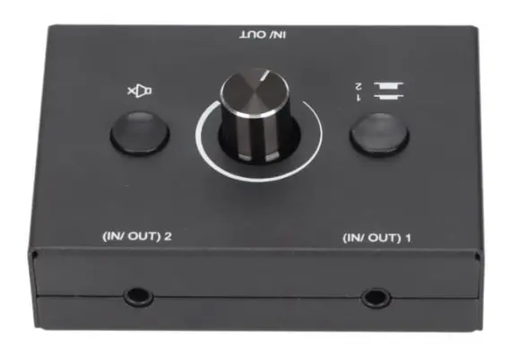 SURENHAP Väljare 3 Switch 3,5 mm 2 ingångar 1 utgång eller 1 ingång 2 utgångar Switch box med videoprojektorljud