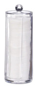 Bomullsrondellbehållare med lock, plast, smink, förvaring badrum & sminkbord, transparent, polystyren