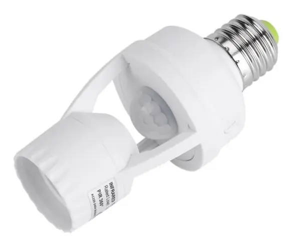 AYNEFY LED-lamphållare E27 LED-lampa Lamphållare Ljusbrytare Sockel Justerbar infraröd rörelsesensor
