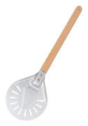 Pizzaspad med 7 tums trähandtag, aluminium pizzaspad med trähandtag 60 cm lång