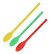 VBESTLIFE Labskedar 20 set Plastlabbskedar med dubbla ändar Grön Röd Gul