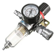 1/4" Air Compressor Filter Water Separator Trap Tool Kit With Regulator Gauge Hy