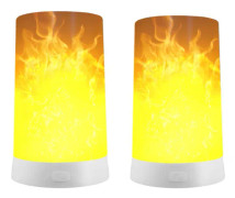 LED-flammeffektlampa, USB-laddningsbar batteridriven flammelampa, braslampa med fjärrkontroll och timer, vattentät dimbar 4-läges