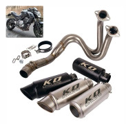 Motorcykel komplett system, Utan avgassystem, Header Pipe, Silver