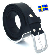 Läderbälte Bull svart 35mm 807