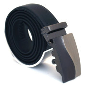 Läderbälte stripe svart 979