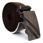 Läderbälte stripe brun 985B